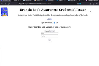 Urantia Book Awareness Credential Issuer
