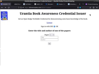 Urantia Book Awareness Credential Issuer – screenshot 2