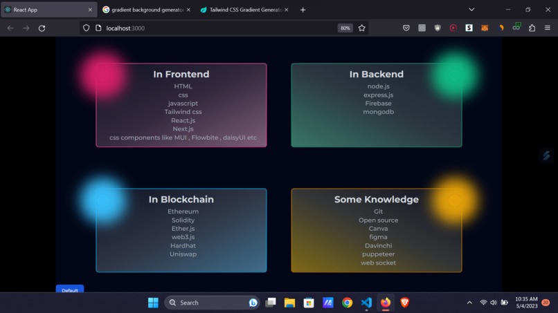 portfolio website – screenshot 2