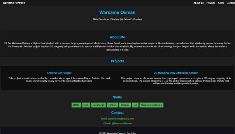 Portfolio website – screenshot 1