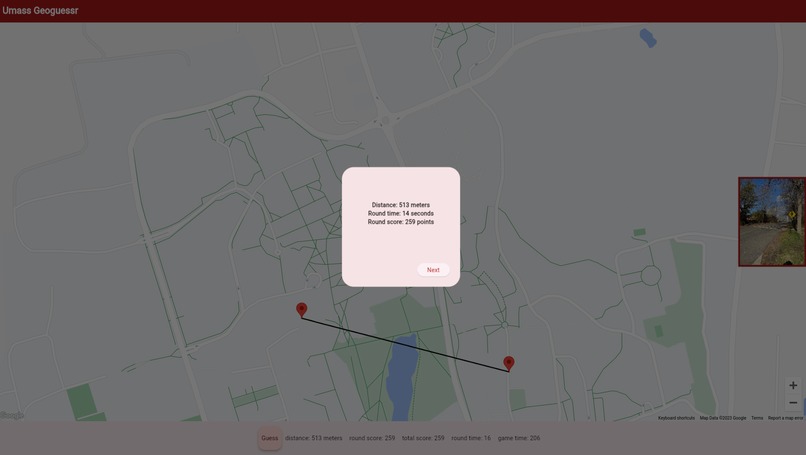 UMass GeoGuessr – screenshot 3