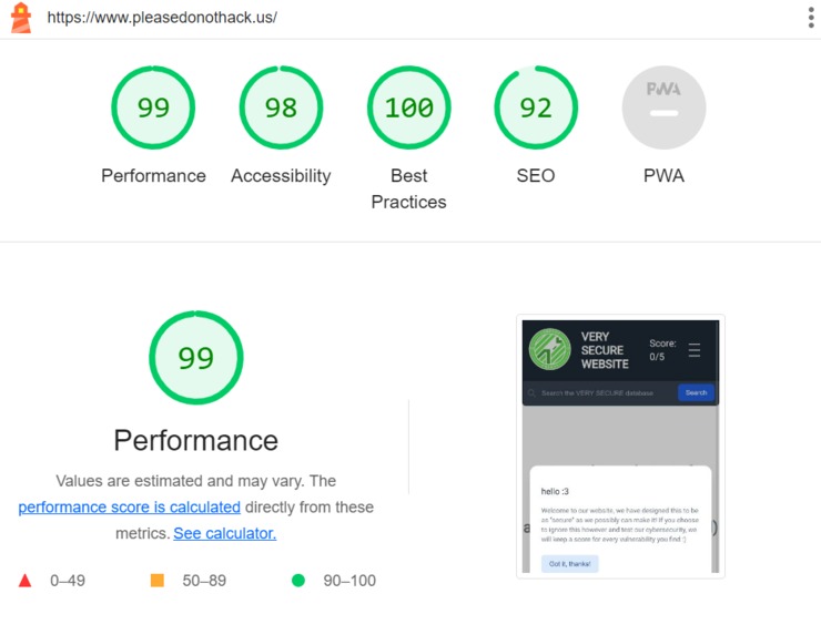 "Very Secure Website" – screenshot 2
