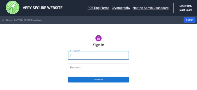 "Very Secure Website" – screenshot 4