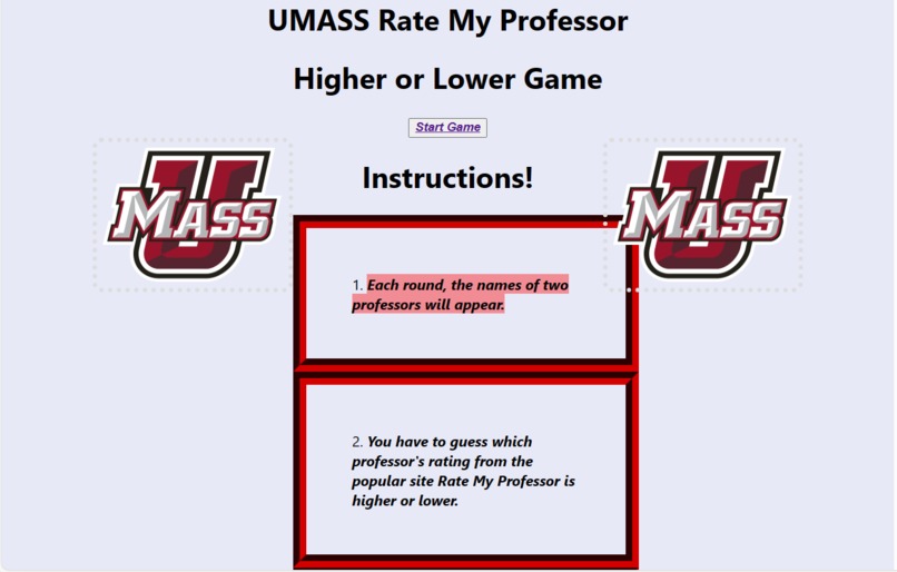 Rate My Professor Higher or Lower Game – screenshot 1