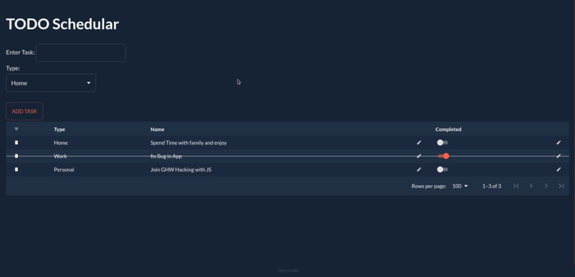TODO with Taipy – screenshot 1