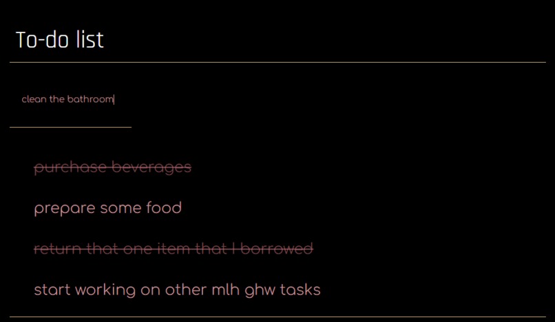 To do list  – screenshot 1
