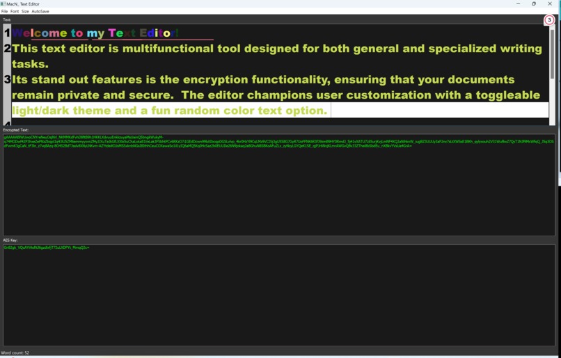 Text editor – screenshot 1