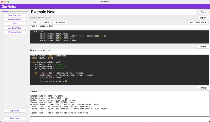 OurNotes – screenshot 1