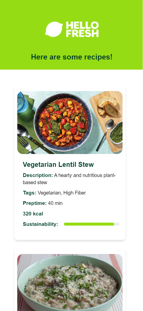 HelloFresh Assistant Devpost
