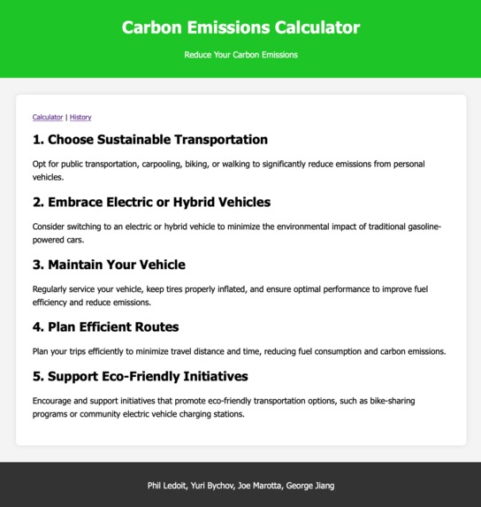BU Carbon Footprint Tracker – screenshot 2