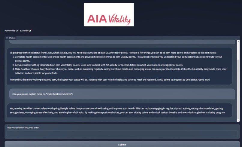 Vitality Buddy Chatbot – screenshot 4