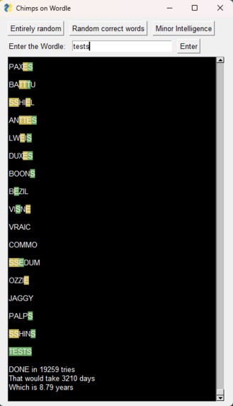 Chimps on Wordle – screenshot 3