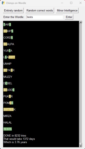 Chimps on Wordle – screenshot 2