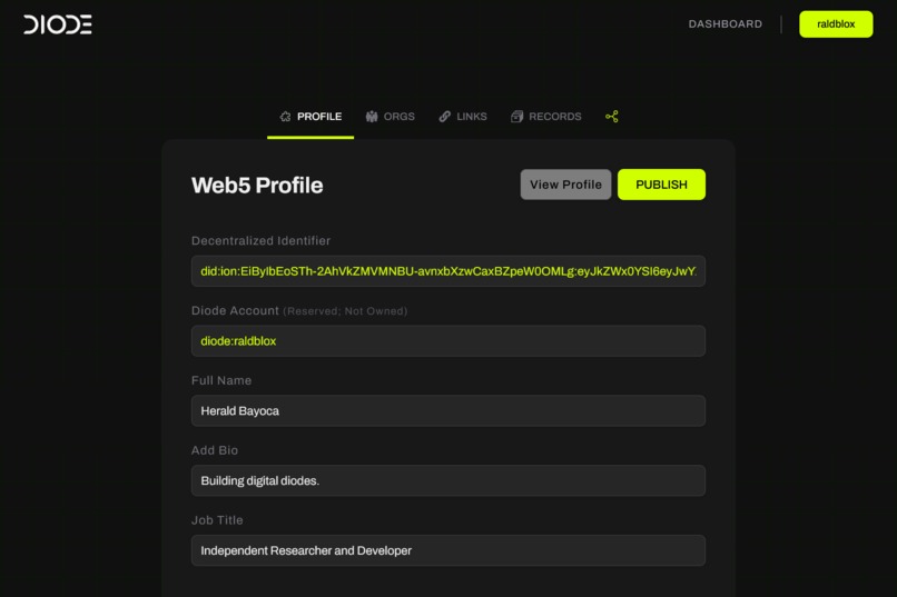 Digital Diode (Web5 Profile) – screenshot 3