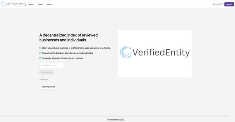 VerifiedEntity – screenshot 1