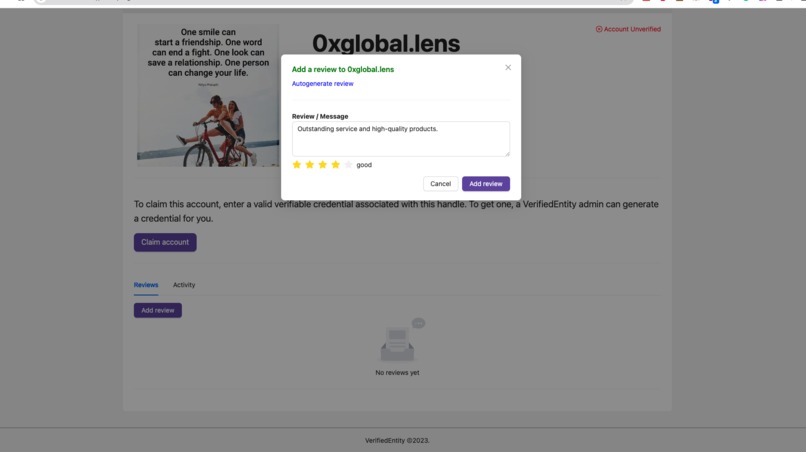 VerifiedEntity – screenshot 4