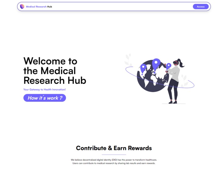 Medical Research Hub, Web3 Patient Portal – screenshot 1