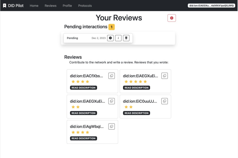 DID pilot – screenshot 4