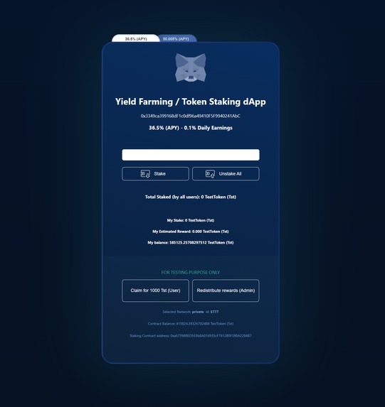 Decentralized Staking Platform: MultiChainToken Staking dApp – screenshot 1