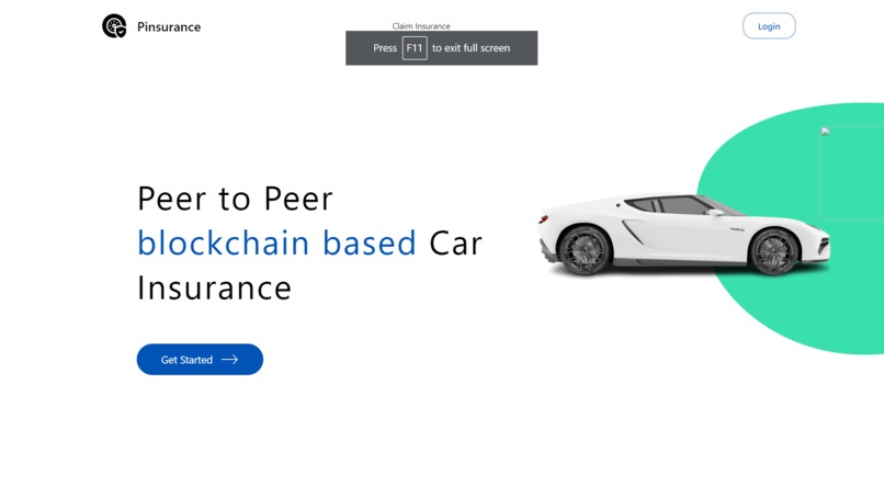 Web-3 Car Insurance plateform – screenshot 1