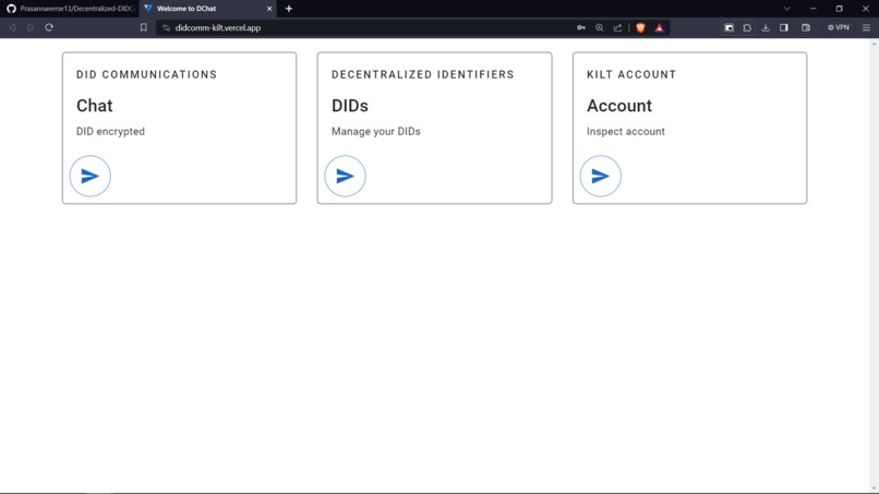 Decentralized DIDComm PoC – screenshot 3