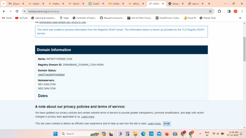 Set up a website – screenshot 1