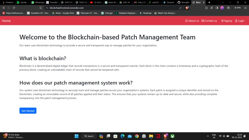 Block Chain based Patch Management System – screenshot 1