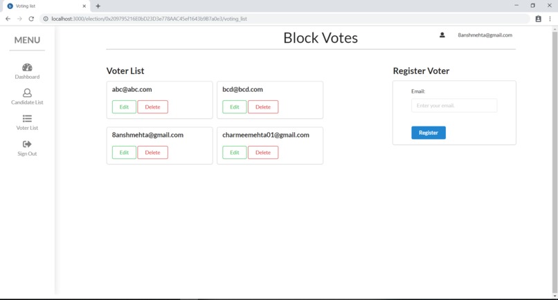 E-voting system – screenshot 6