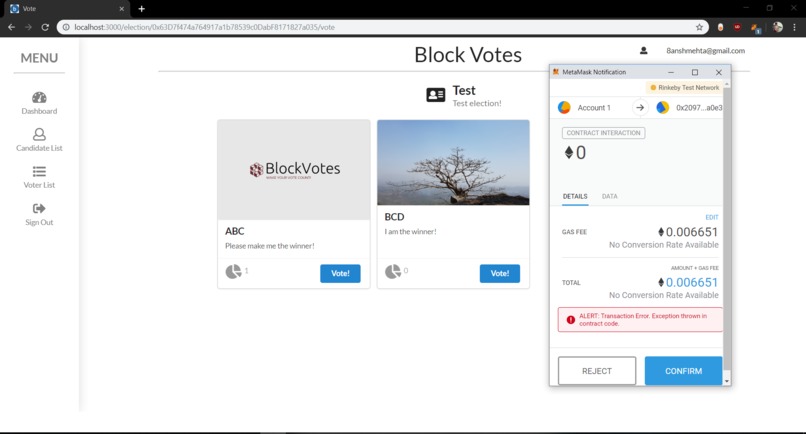 E-voting system – screenshot 8