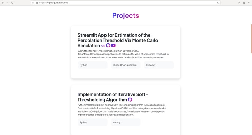 Creating my personal website and hosting on Github – screenshot 2
