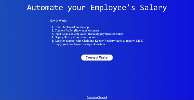 ChainPay: Seamless Salary Automation with Chainlink Keepers – screenshot 2