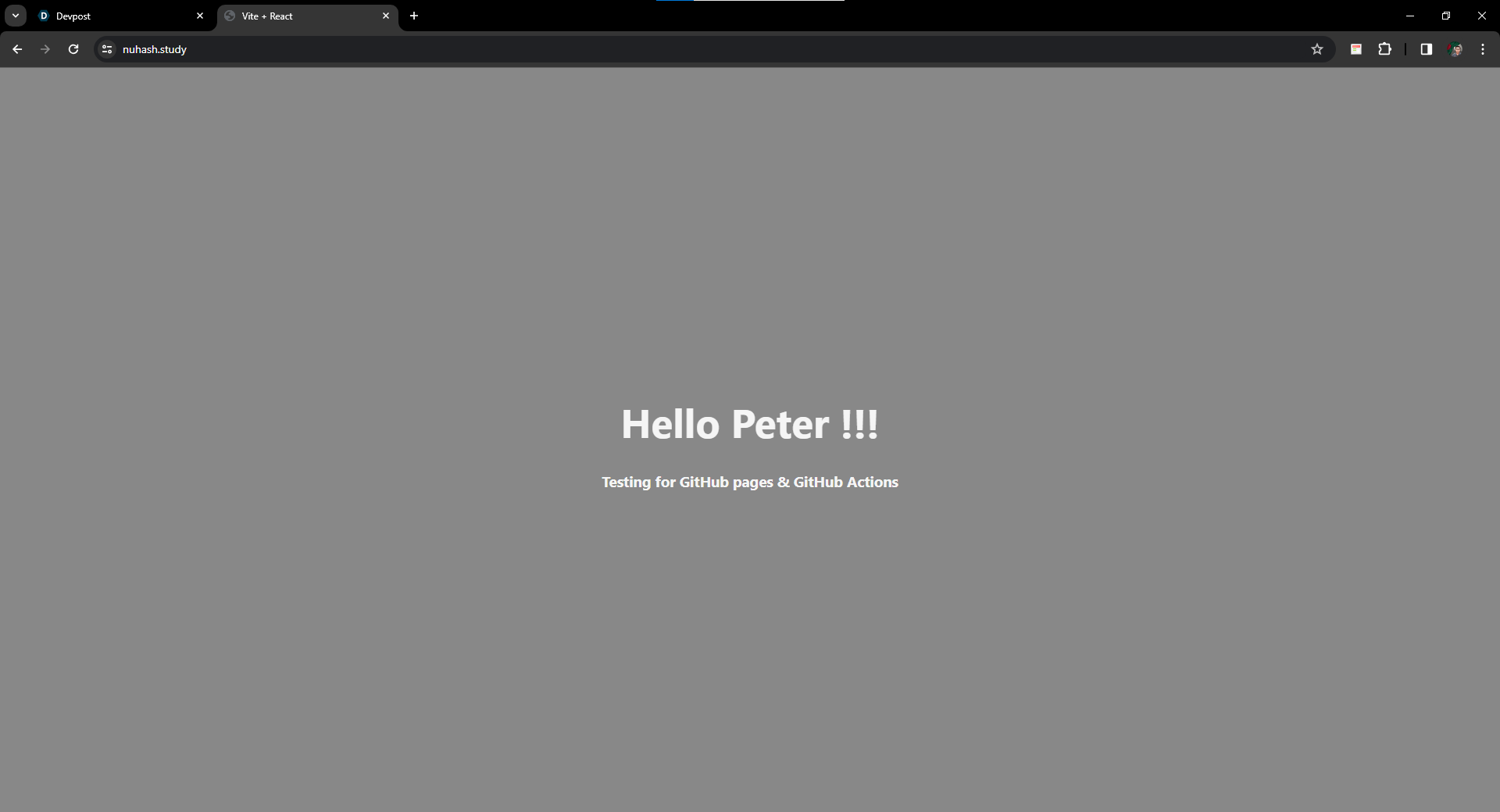 A website with a custom godaddy registry domain name devpost