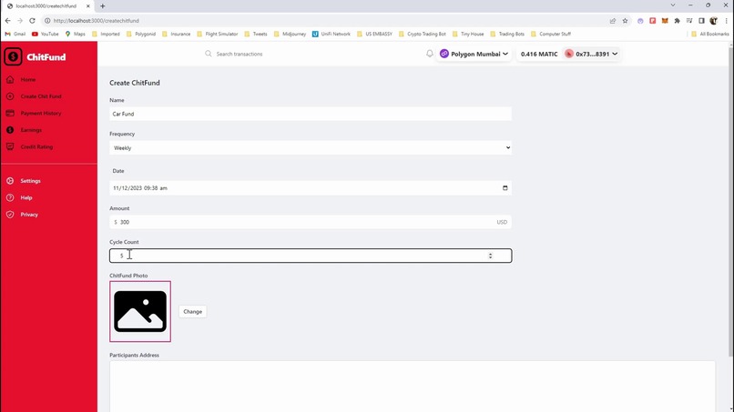 Decentralised ChitFund – screenshot 3