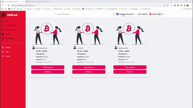 Decentralised ChitFund – screenshot 2