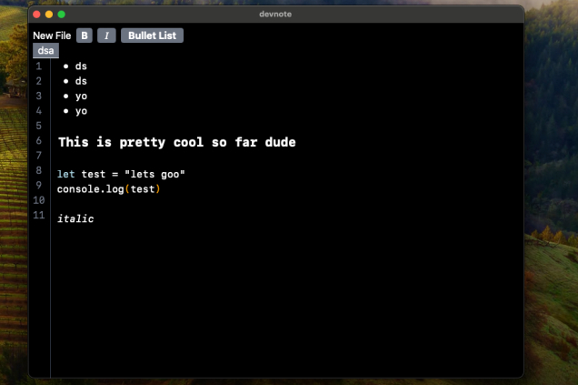 DevNote – screenshot 1