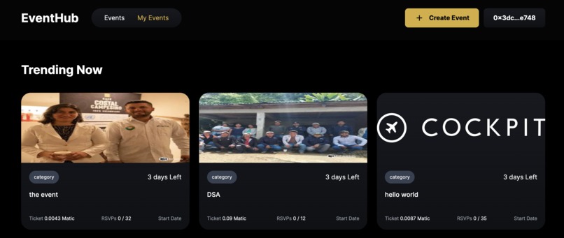 EventHub – screenshot 2