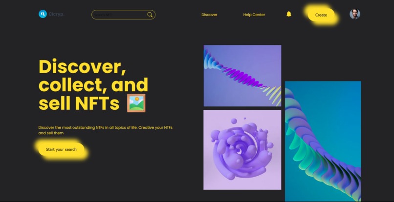 NFT-market-place-using-api  – screenshot 1