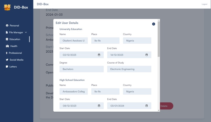 DID-Box – screenshot 9