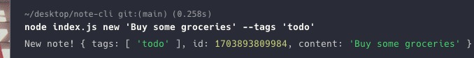 Notes-CLI – screenshot 2
