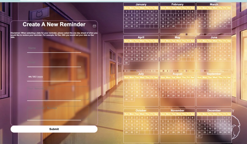 Reminder Requests App – screenshot 1