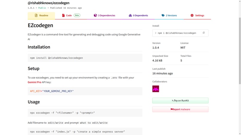 EZcodegen – screenshot 1