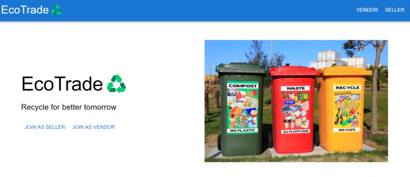 EcoTrade ( A platform to recycle waste ) – screenshot 1