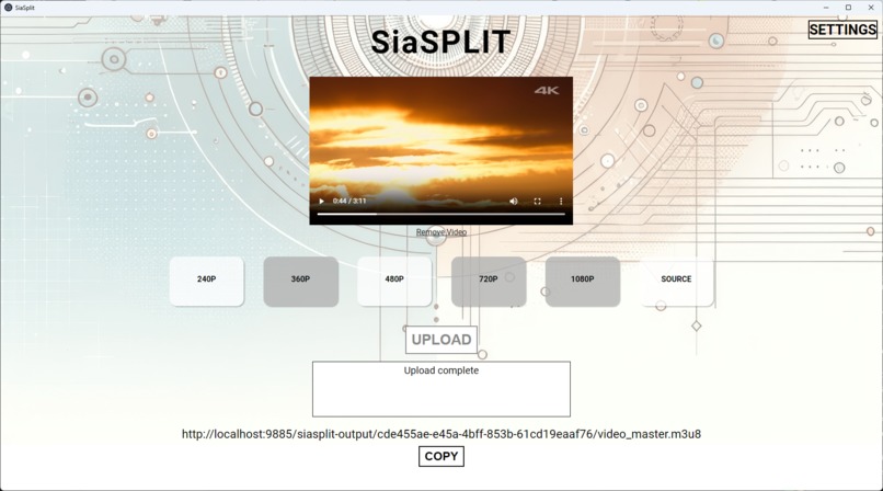 SiaSplit - Serving HLS videos over Sia Network – screenshot 3