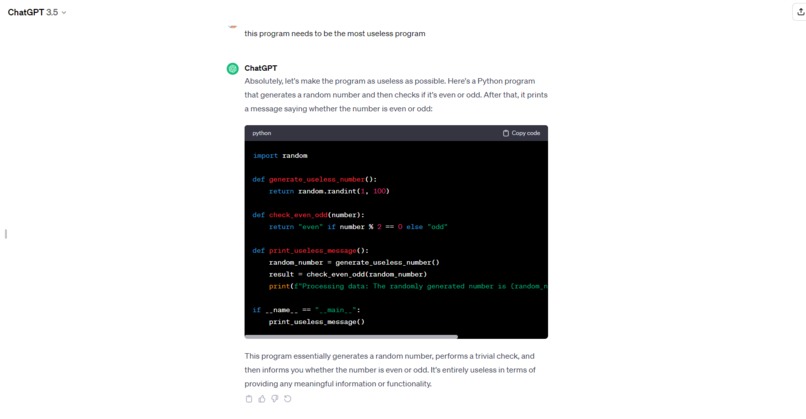 Chat GPT/Useless Program – screenshot 1