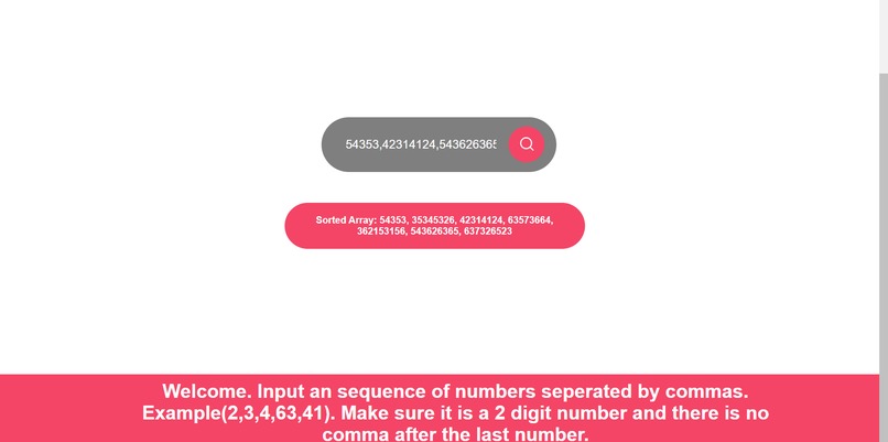 Sorting program – screenshot 1