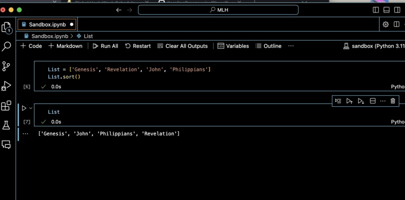 Sorted List – screenshot 1