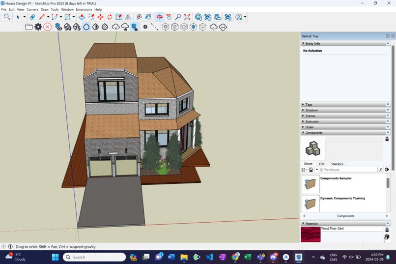 2 Garage Detached House (SketchUp) – screenshot 1
