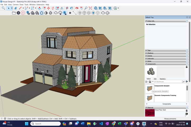 2 Garage Detached House (SketchUp) – screenshot 2