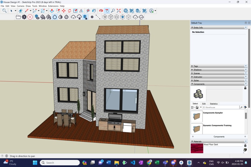 2 Garage Detached House (SketchUp) – screenshot 4