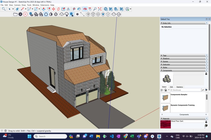 2 Garage Detached House (SketchUp) – screenshot 5